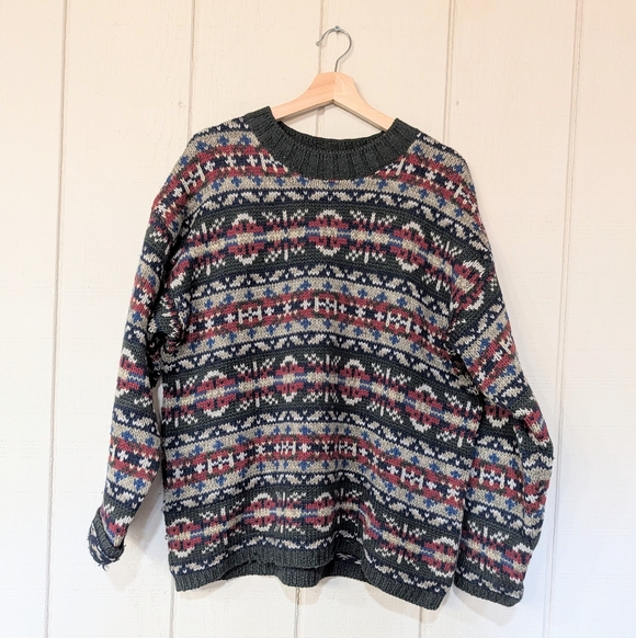 Abercrombie & Fitch Other - Vintage Abercrombie &Fitch Fair Isle Snowflake Wool Sweater 90s Holiday